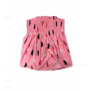 NWT SHEIN Pink Feather Print Crop Top